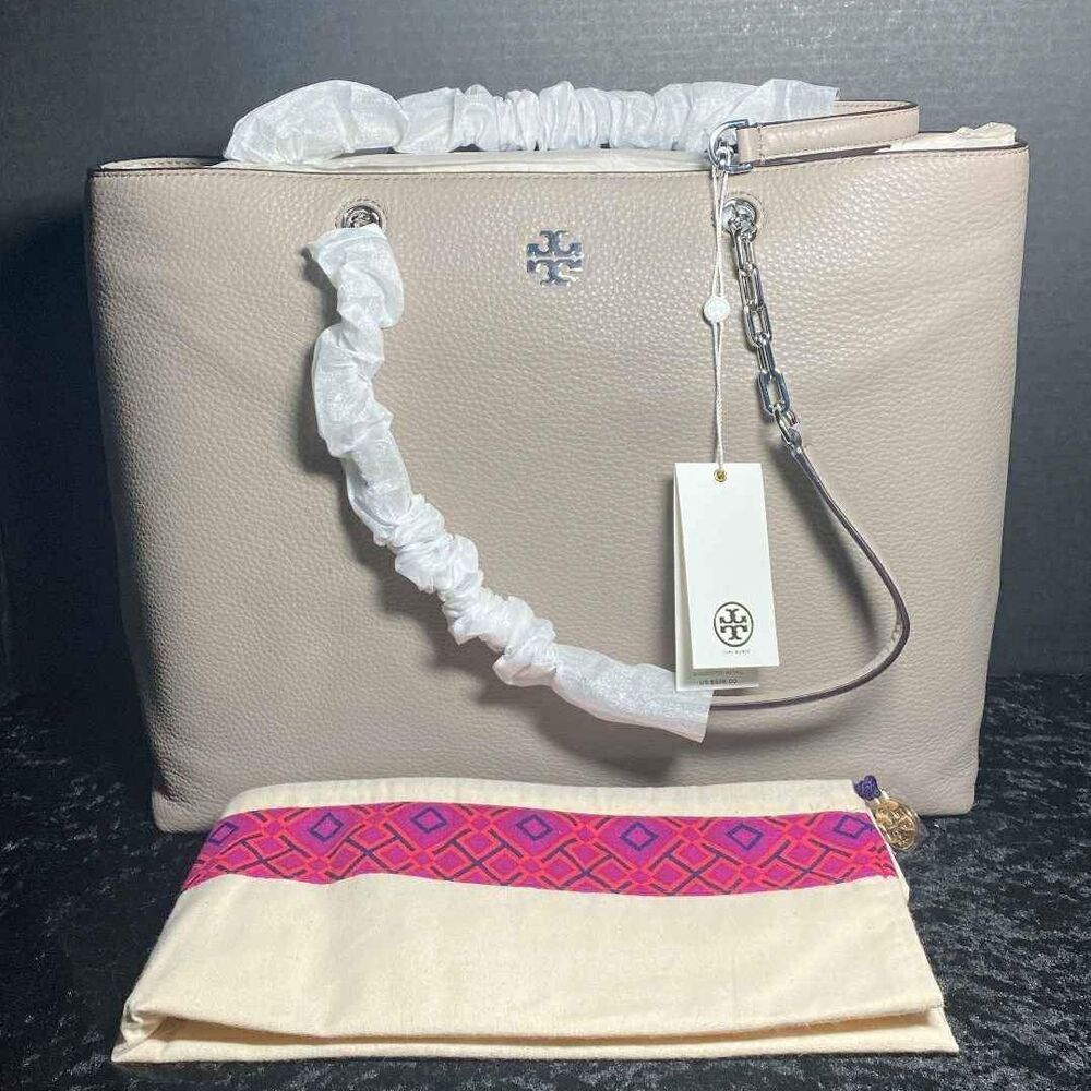 Tory Burch Designer Gray Freida Tote Purse Handbag